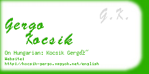 gergo kocsik business card